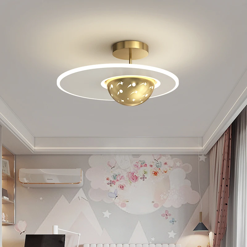 Children room lamp Nordic creative personality meteor cover boys and girls room bedroom ceiling lamp