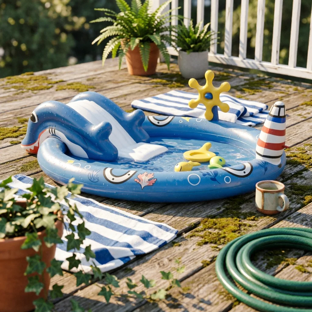 ocean-play-pool-easy-setup-thickened-pvc-dolphin-slide-kiddie-water-play-center-inflatable-pool-for-children-outdoor-fun