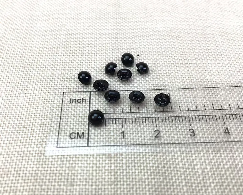50/100 Stück schwarze Augen/Pilz gewölbte Näaugen/Schaftknöpfe Amigurumi Tieraugen – Detail 6