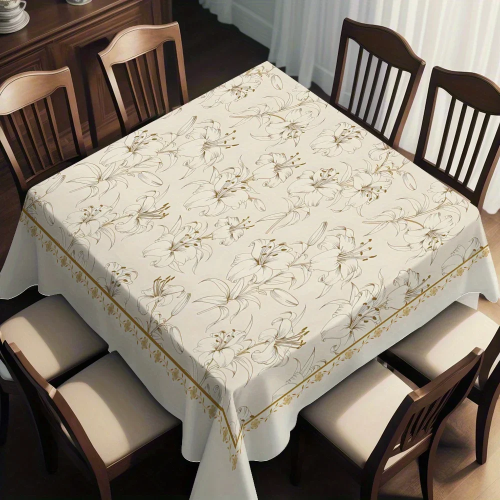 1 piece, a new high-end lightweight square tablecloth with fashionable multi-element printed patterns, yzb