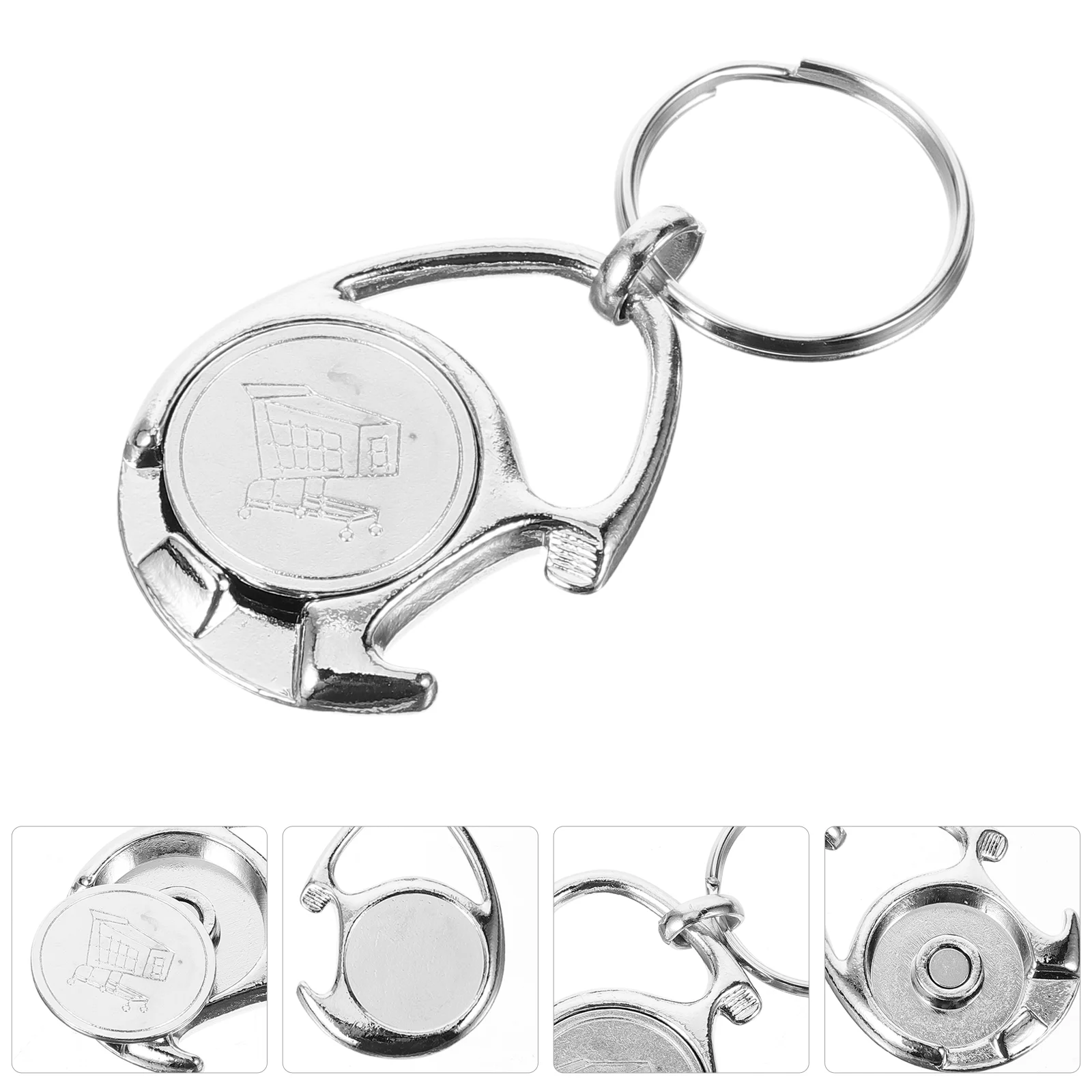 Shopping Cart Token Keychain Bottle Opener Accessories Lanyard Mini Trolley Wheel Tokens Portable Keyrings Buckle Hanging Beer