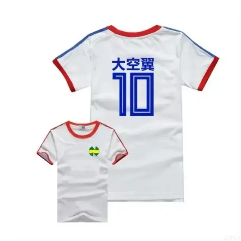

Anime Football Sports Short Sleeved Shirt with Large Hollow Wing Print Round Neck Short Sleeved T-shirt