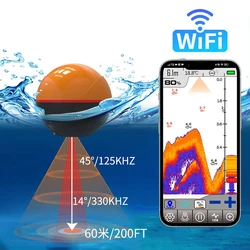 Erchang F68 Wifi Fish Finder Sonar For Fishing 125khz/330khz Echo-sounder Portable Wireless Sounder Android&IOS APP