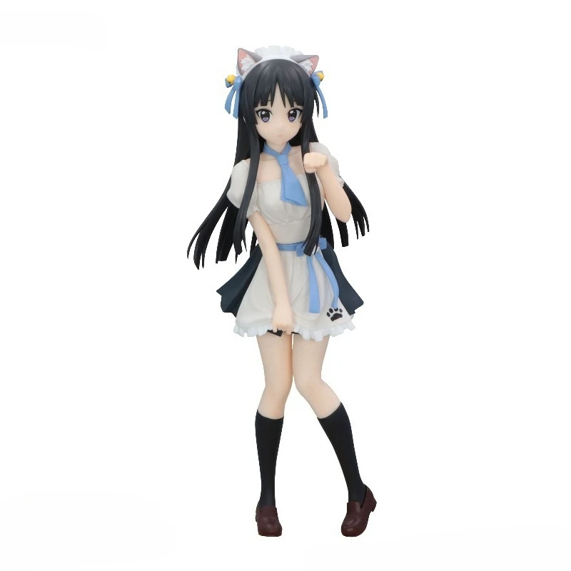 

K-ON！Mio Akiyama 100% Original genuine 220mm Cat Ear Maid PVC Action Anime Figure Model Toys Figure Collection Doll Gift