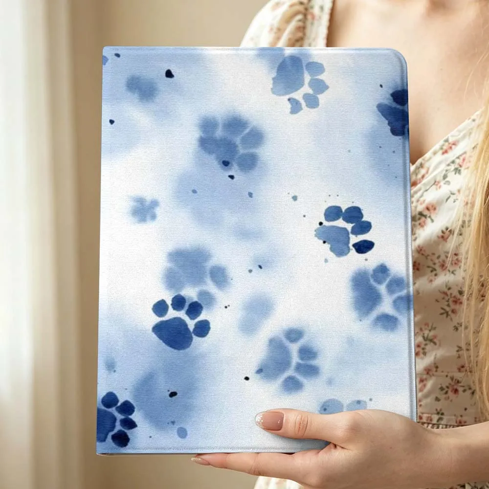 Cute Blue Footprints For Huawei MediaPad MatePad Honor Pro V6 9 V8 X9 X 10 13.3 12.3 11 11.5 Inch Tablet Case Pen Tray
