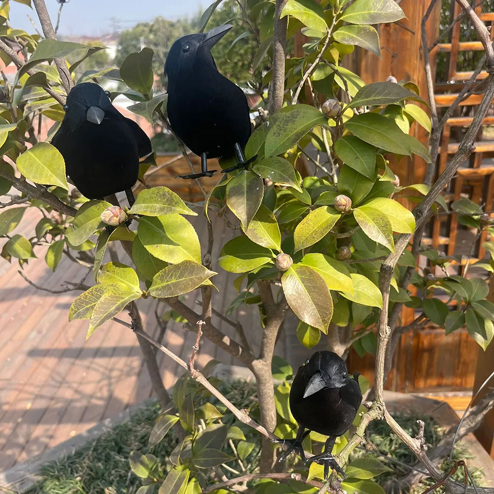 Halloween-Dekorationen, schwarze Krähe, Simulation gefälschter Rabenvogel-Requisiten, Halloween-Spukhaus, Garten, Hofdekorationen im Freien – Detail 3