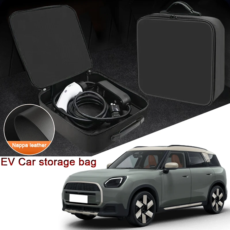 

Portable EV Car Charging Cable Storage Box Fit For MINI COUNTRYMAN ACEMAN COOPER SE Electric Vehicle Charger Cables Carry Bag