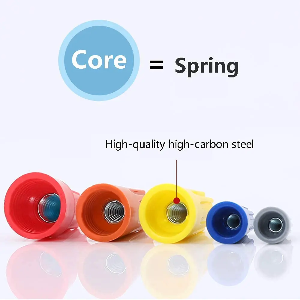 180 قطعة من موصلات الأسلاك، موصلات الأسلاك الكهربائية العازلة مع زنبرك، أغطية الأسلاك المحمولة للاتصال السريع