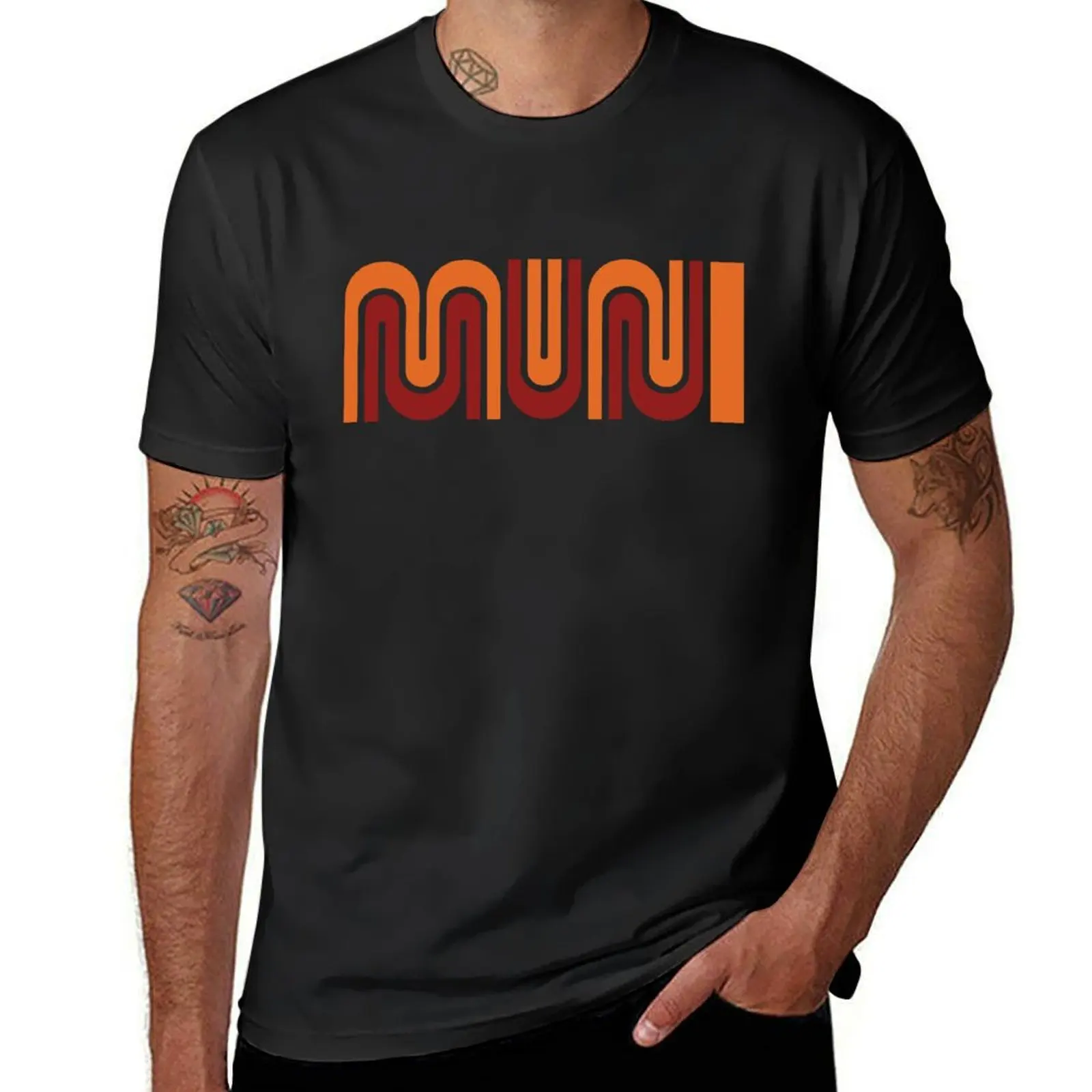 MUNI vintagebus logo T-Shirt sublime funnys heavyweights summer top t shirts men