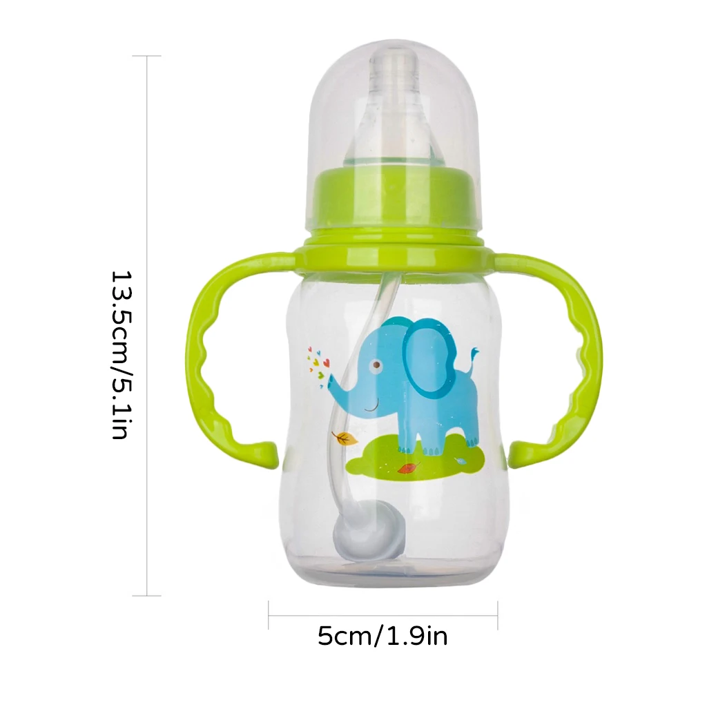 150ml newborn baby anti-choking anti-flatulence cartoon bottle, with handle baby PP bottle,BPA-free,imitation breast milk design