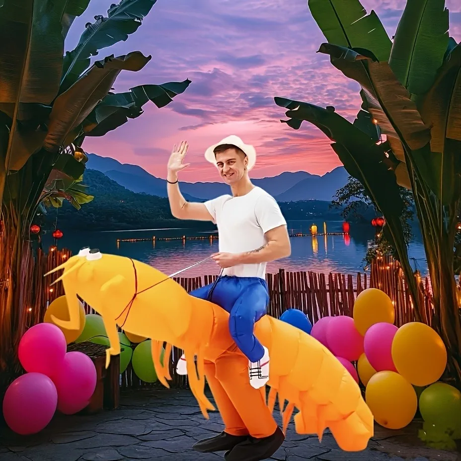 مجموعة ملابس بيبي الروبيان القابلة للنفخ لحفلات المهرجانات والمناسبات القابلة للنفخ على شكل حيوانات