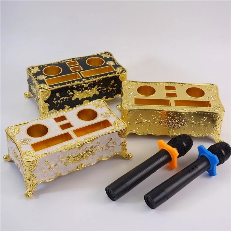 European KTV metal tissue box alloy fruit plate bracket ktv table supplies box table top ornament fruit plate seat