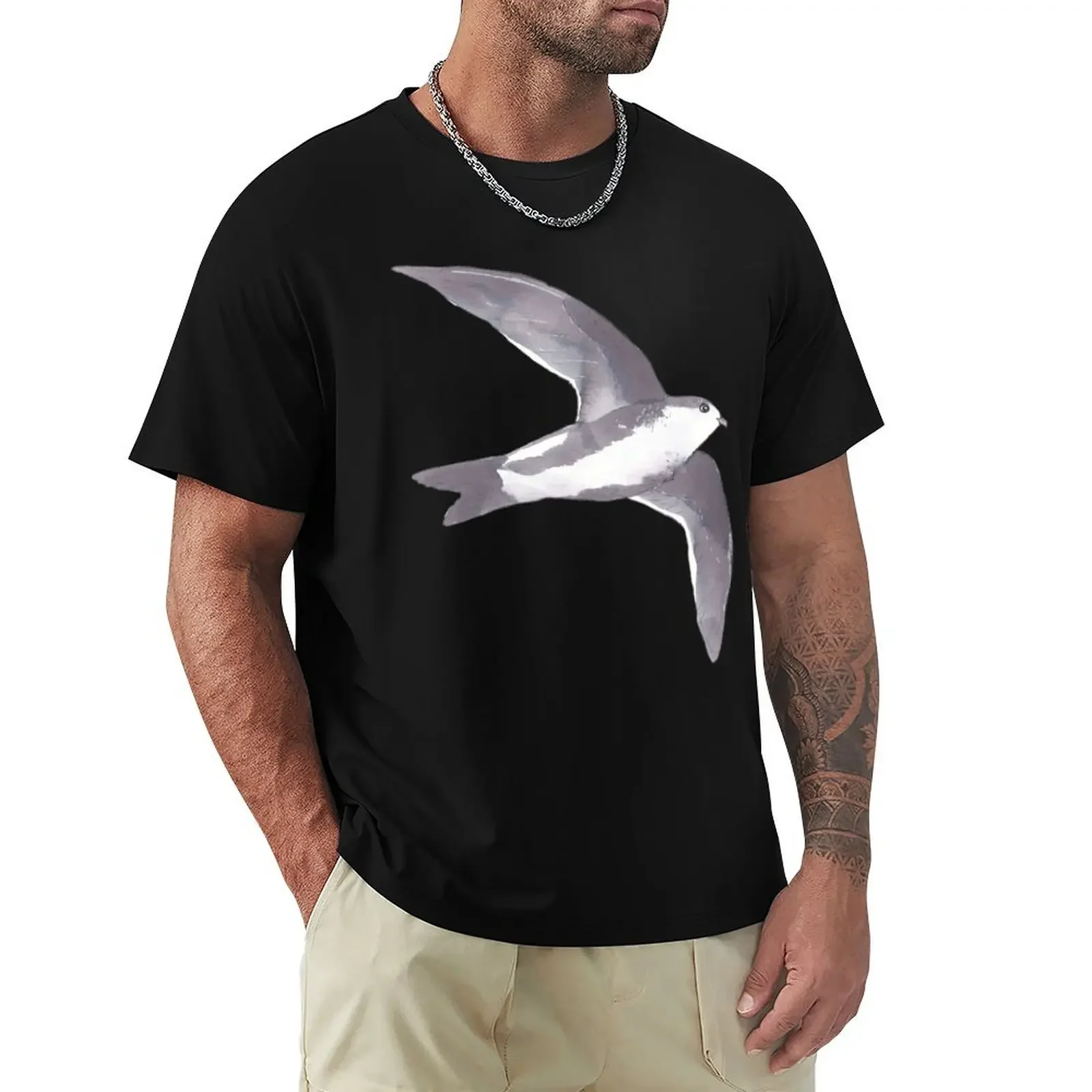 White-throated Swift wild bird species watercolor art T-Shirt sublime shirts graphic tees mens big and tall t shirts