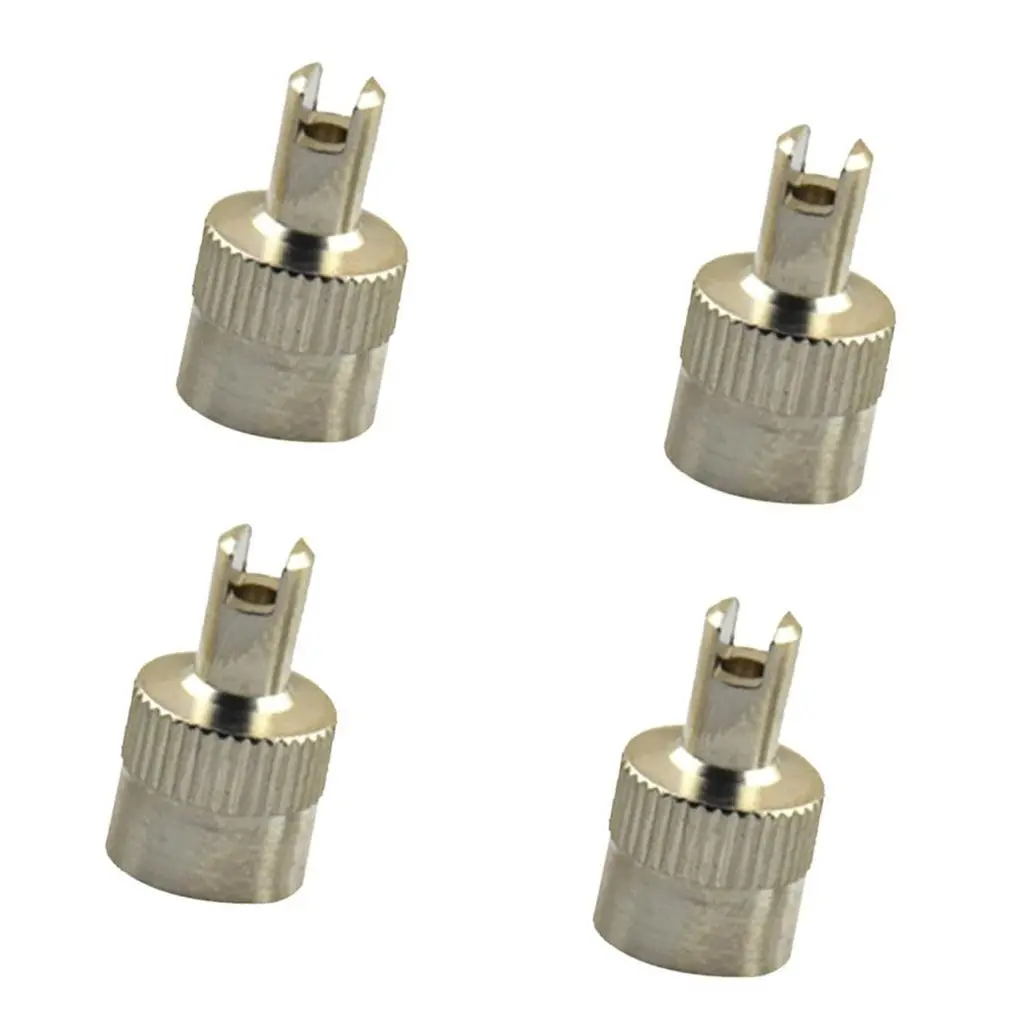 8pcs Plating Metal Slotted Head Valve Stem Caps Removing Tool Motorcycle Auto Car Tire Wheel