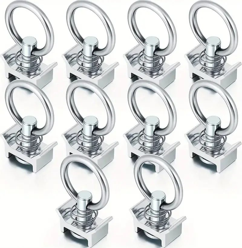 

2/6pcs Heavy-Duty Single Stud Fitting L Track Stainless Steel Round Ring Aluminum Keeper For Cargo Control And Secure Fastening
