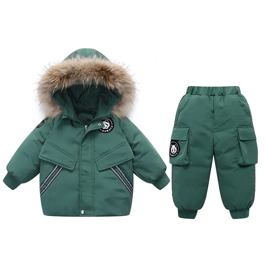 2024 New Children Clothing Set Down Jacket Winter Baby Suspender Trousers Child Girl Ski Suit Boys Kids Clothes toddler Jumpsuit