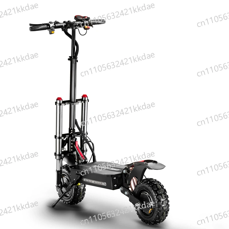 11 Zoll Fat Tire Schwarzer Klappbarer Dual-Motor 85KM/H CSTLF Fortschrittlicher Elektroroller 60V 5600W Hochgeschwindigkeits-Offroad E-Scooter für Erwachsene