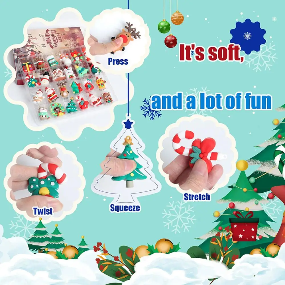 

Christmas Collectible Doll Figures 24 Pcs Advent Calendar Classic Doll Countdown Calendar for Boys Girls Xmas Party Favor G T9M9