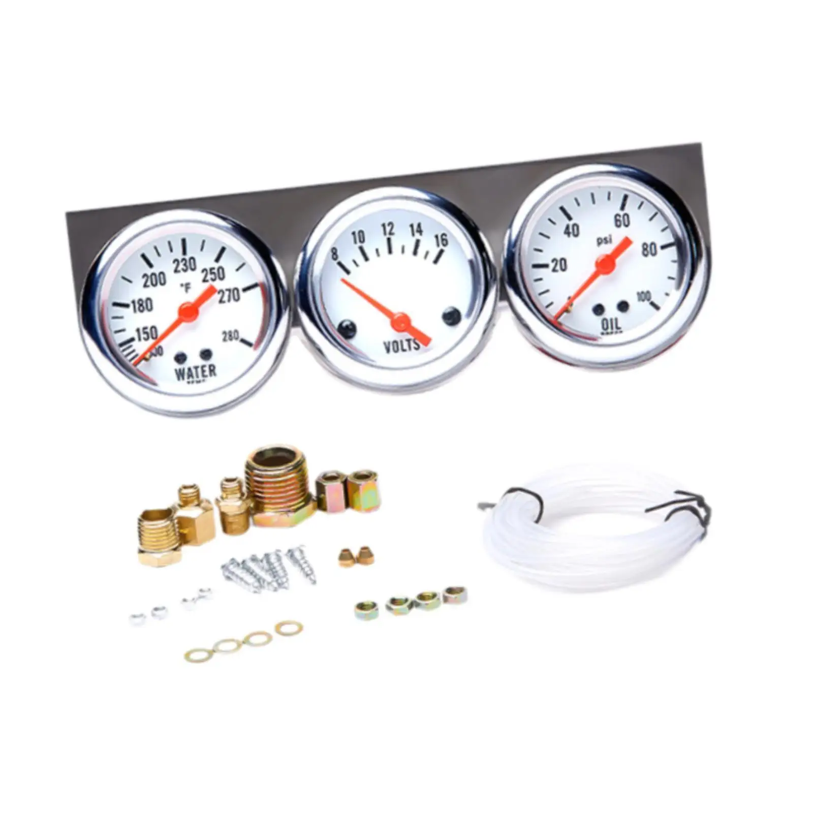 Car Triple Gauge Professional Easy to Install Car Accessories Replacement Gauge Meter Water Temp Gauge Oil Pressure Gauge