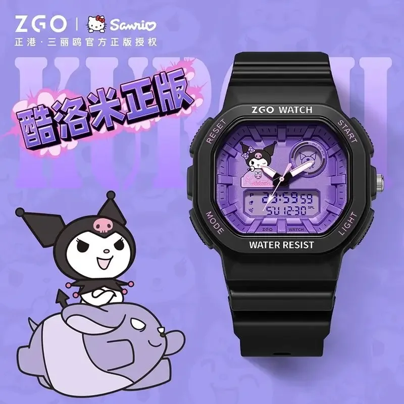 Sanrio ZGO Kuromi Pochacco Cinnamoroll Watch Female Students Luminous Waterproof Electronic Watches Gifts