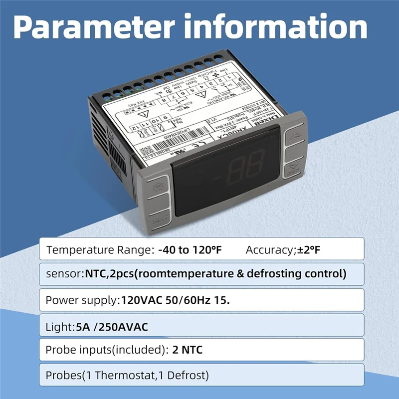 Pengontrol Suhu L70A XR06CX-4N1F1, Termostat Digital yang Dapat Diprogram dengan Probe Sensor