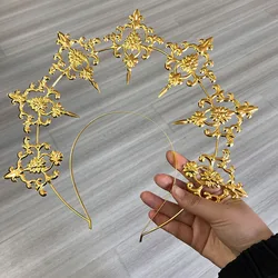 Halloween Baroque Crown Headband Dark Headdress Sun Virgin Halo headpiece Ball Performance Props Party Accessories Pendant Gift