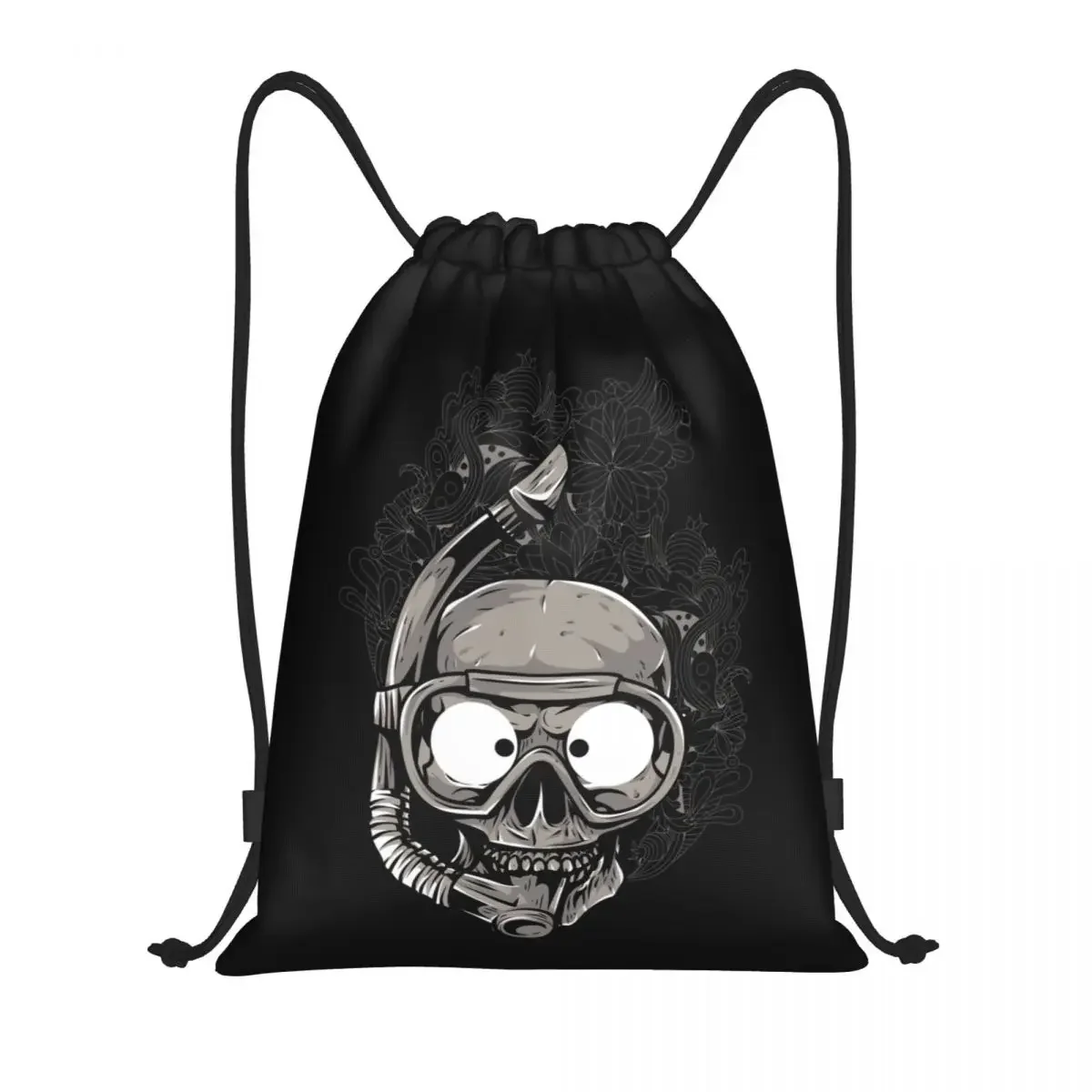 

Scuba Skull Dive Diver Drawstring Backpack Sports Gym Bag for Women Men Training Sackpack