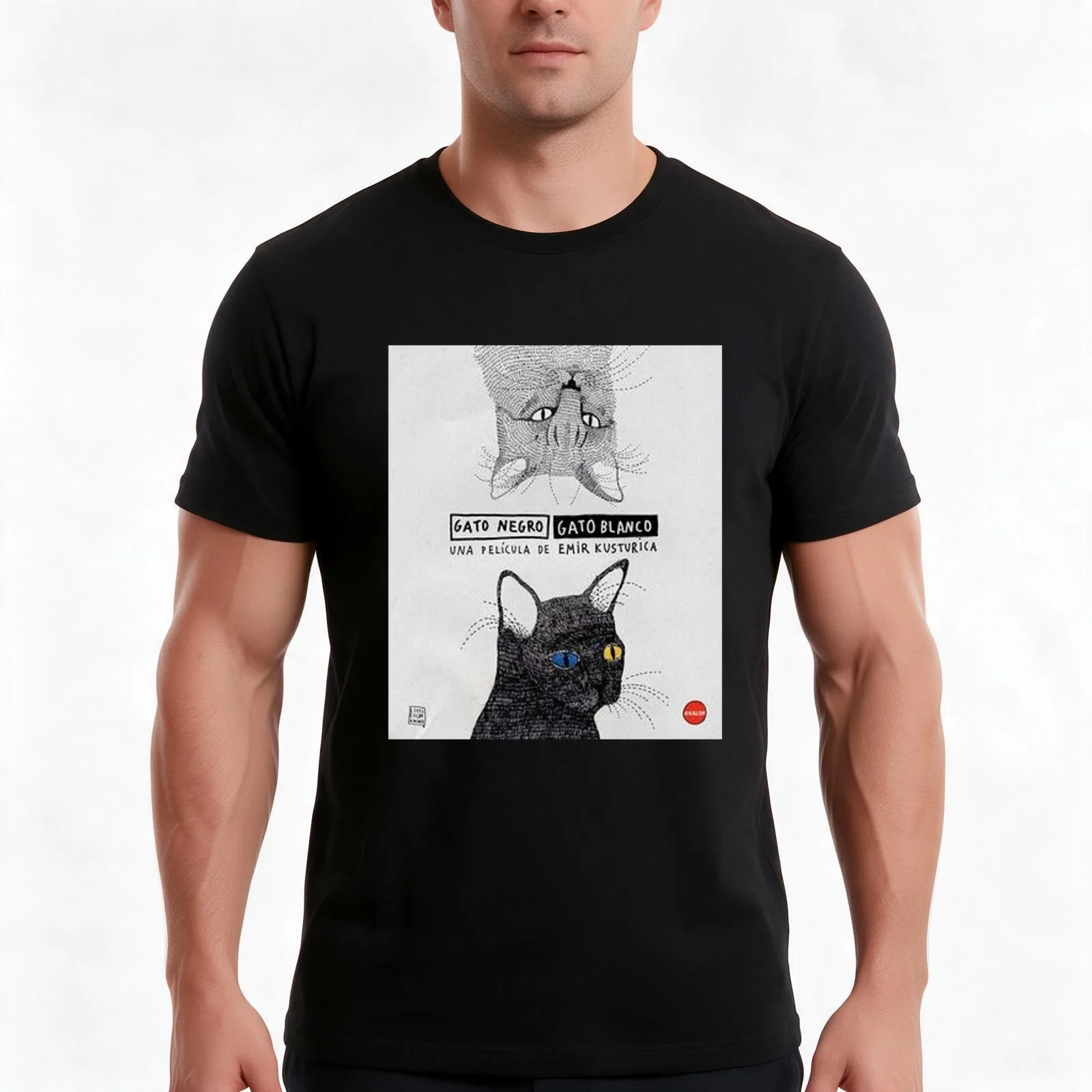 Gato Negro Gato Blanco by Emir Kusturica T-Shirt Summer Casual Cotton Tee Oversized Streetwear Tops Vintage Graphic Print