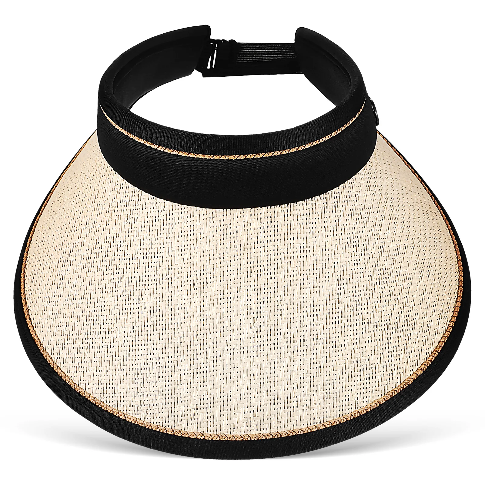 

Straw Sun Hat Wide Brim 12cm Foldable Beach Hat Sweatband Empty Top Elastic Portable Hats for Women Men Outdoor Travel