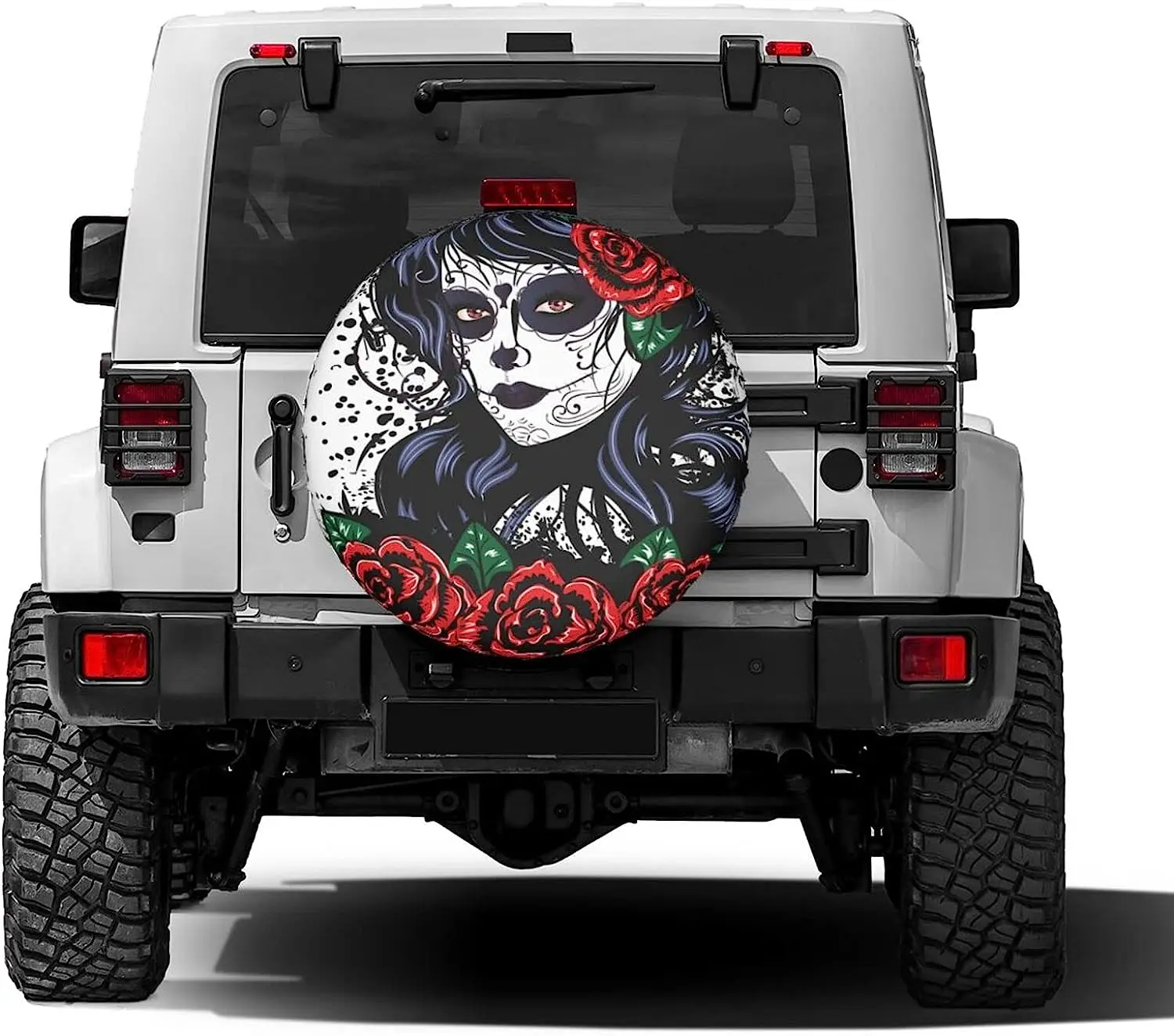 Mexico Sugar Skull Girl Spare Tire Cover Dust-Proof Wheel Tire Cover Fit Trailer RV SUV and Many Vehicle 16 Inch Tire Cover