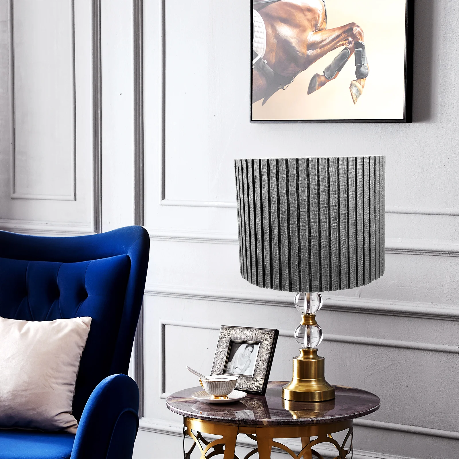 

Drum Fabric Lamp Shade Simple Cloth Replacement for Bedside Table Lamps Soft Warm Light Decorative Lamp Cover Accessory