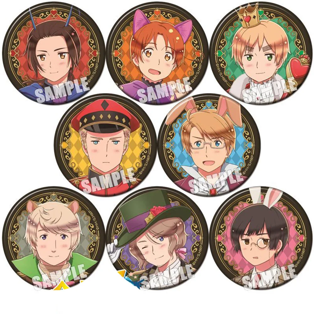 Hetalia Axis Powers World Stars Badge Anime Brooch Pins Comic Cute Badge Pendant Accessories Backpack Fans Collection Gifts