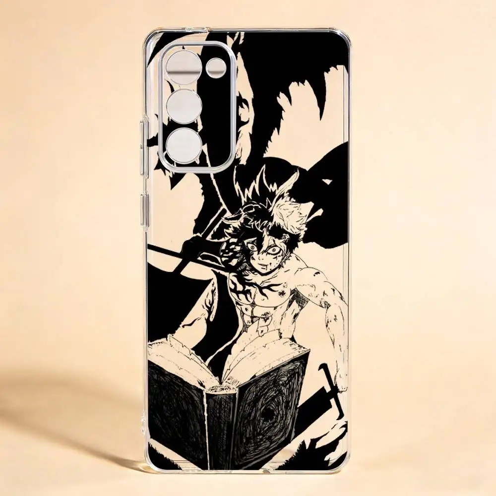Asta Black Clover Cool  For Samsung Galaxy S24 S25 S23 S22 S21 Transparent Cover Phone Case