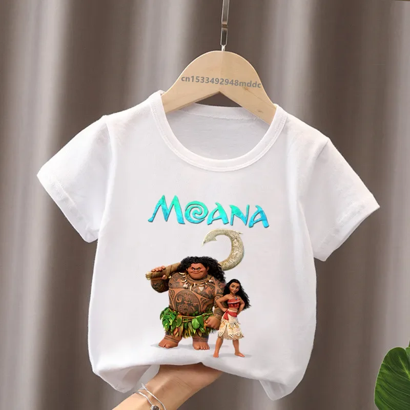 رائجة البيع موانا المحيط الرومانسية الأميرة طباعة لطيف الاطفال تي شيرت الفتيات ملابس طفل الفتيان قصيرة الأكمام تي شيرت الصيف الأطفال بلايز