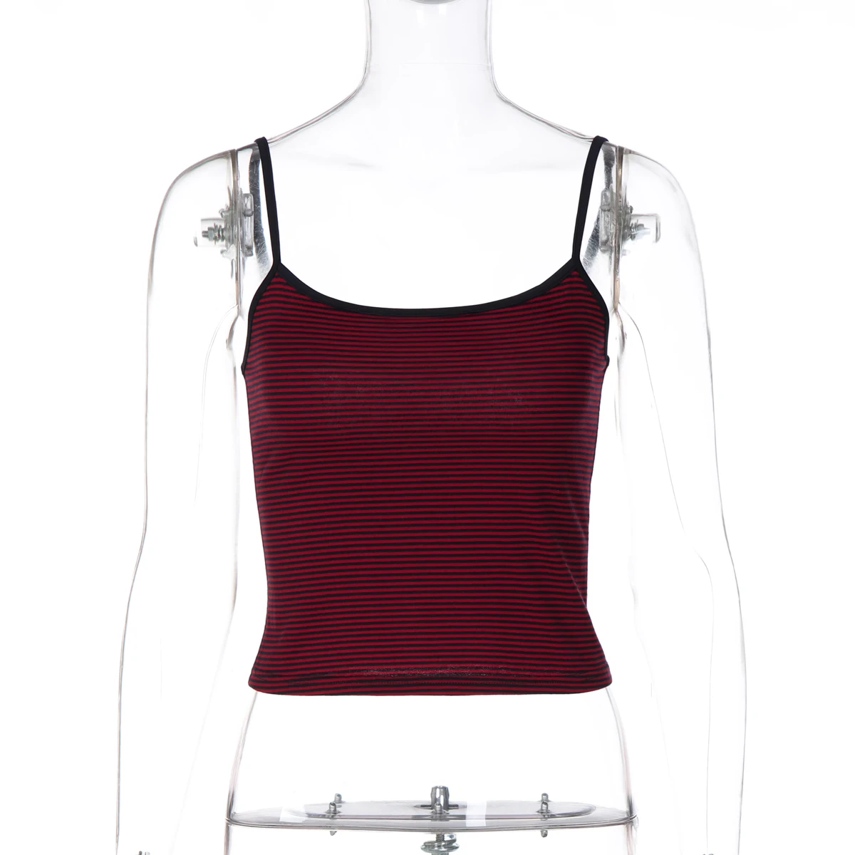 Hugcitar Gestreiftes Farbblock-Top Rückenfreies Sexy Crop-Camisole-Oberteil Sommer Damenmode Outfit Streetwear Party Großhandel – Detail 2