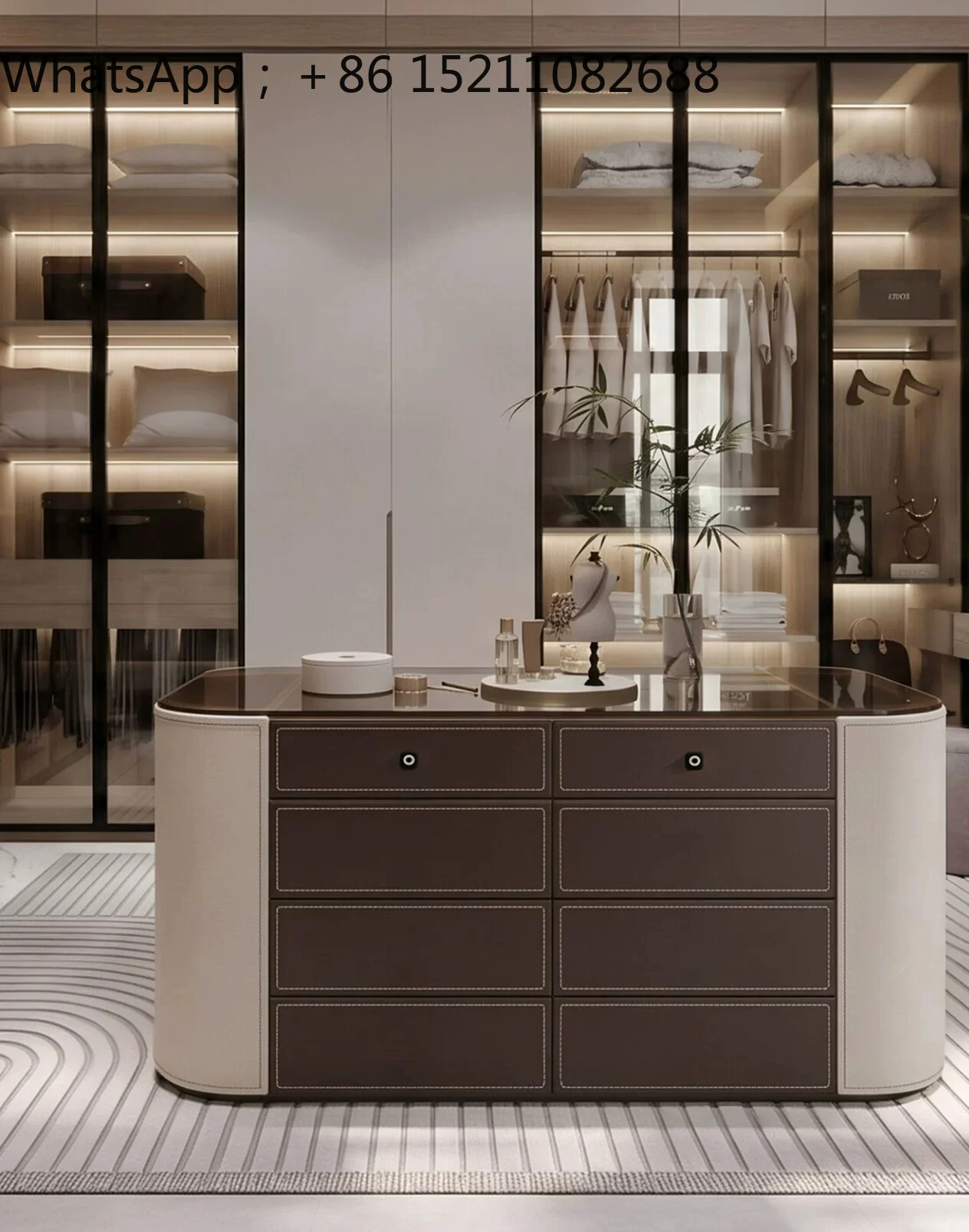 SCY bedroom cloakroom dresser light luxury high-end storage cabinet villa high-end jewelry display cabinet