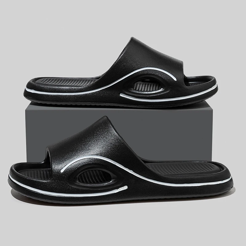 Women's Home Slippers Open Toe Quick Drying Shoes Indoor Outdoor Pillow Slides Soft Solid Color Non Slip Bath Men Flip Flops image 6