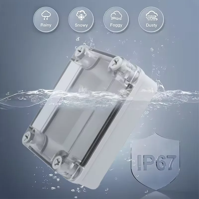 Szomk Plastic Junction Box Project Housing Meshed Mount Plate Pcb Case PC Abs Waterproof Boxes Ip67 Outdoor Electric Enclosure