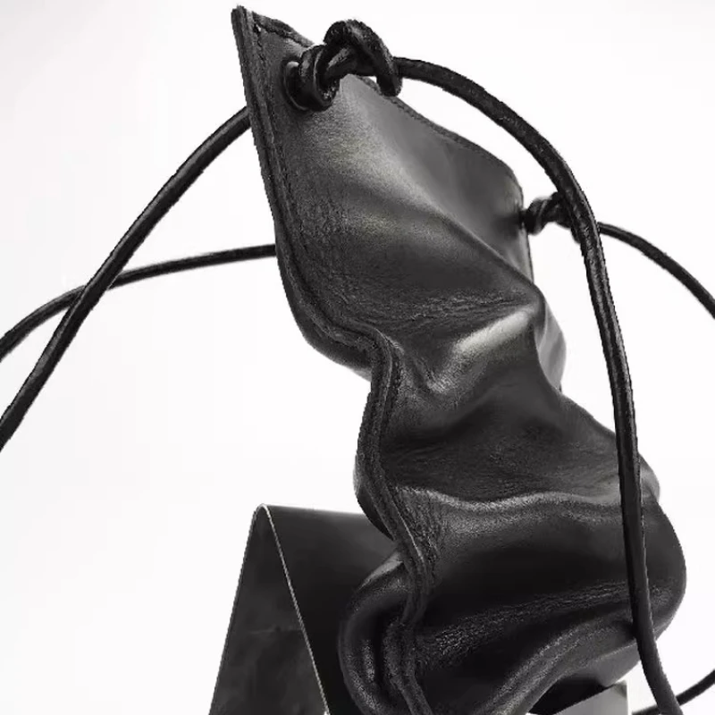 تصميم فاخر Y2k الجمالية حقيبة الهاتف المحمول الصغيرة مطوي خمر الشرير حقائب كتف بولي Soft جلد ناعم المرأة الاتجاه حقائب اليد Crossbody #3