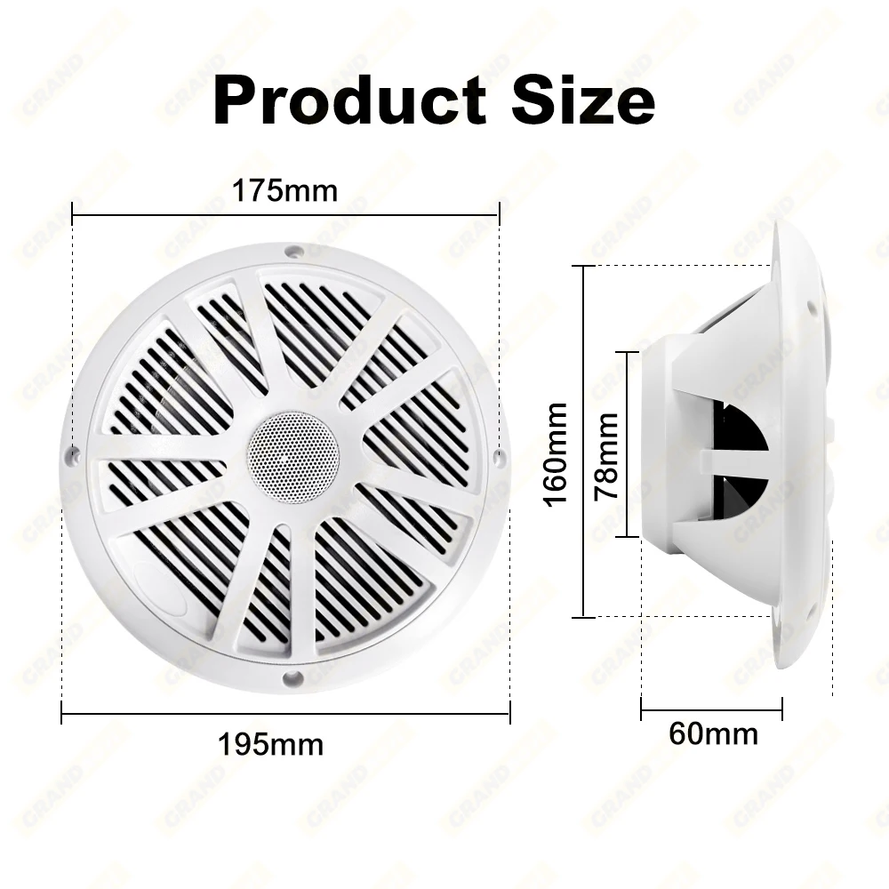 6.5 Polegada 1 pçs 60w alto-falantes marinhos à prova dwaterproof água resistente às intempéries alto-falantes estéreo barco para iates carrinho de golfe atv utv navio sauna