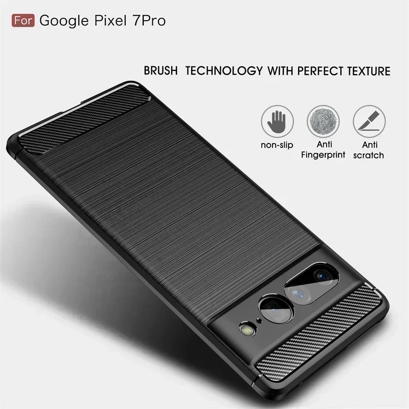 Carbon Fiber Case For Google Pixel 6 6A Pixel6 Pro Soft TPU Silicone Bumper Back Cover for Pixel 7 Pixel7Pro Shockproof Coque