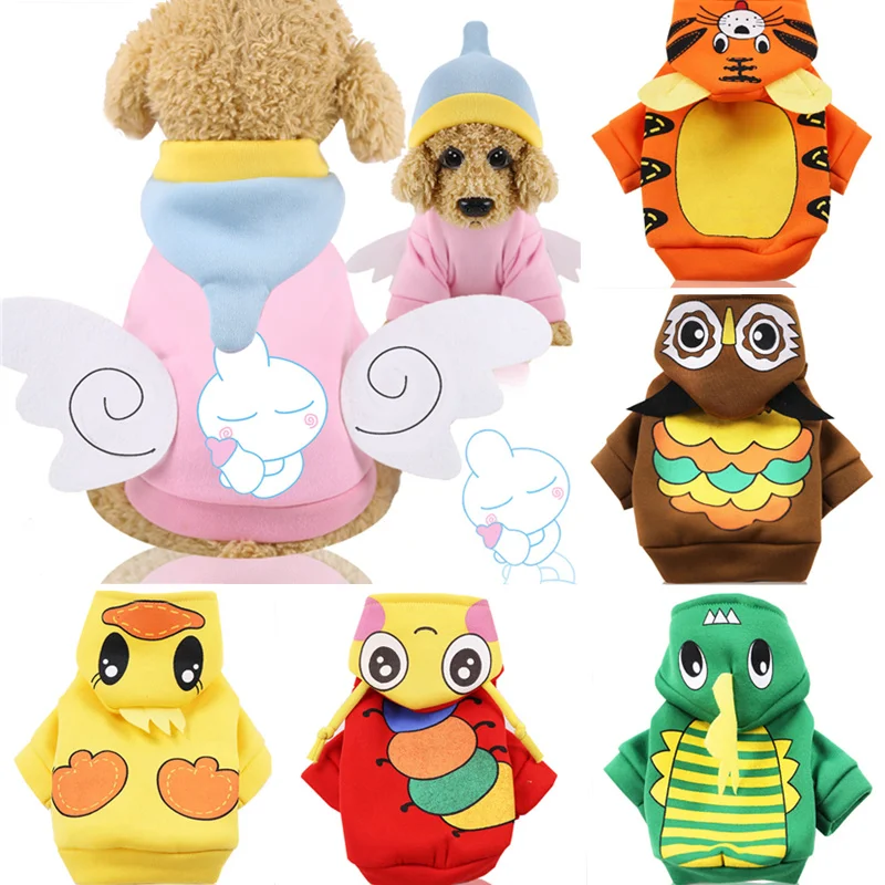 Animal Cartoon Winter Dog Clothes Halloween Dog Costume Small Dog Coat Warm Puppy Clothes Soft Dog Hoodie Coat Pet Clothing