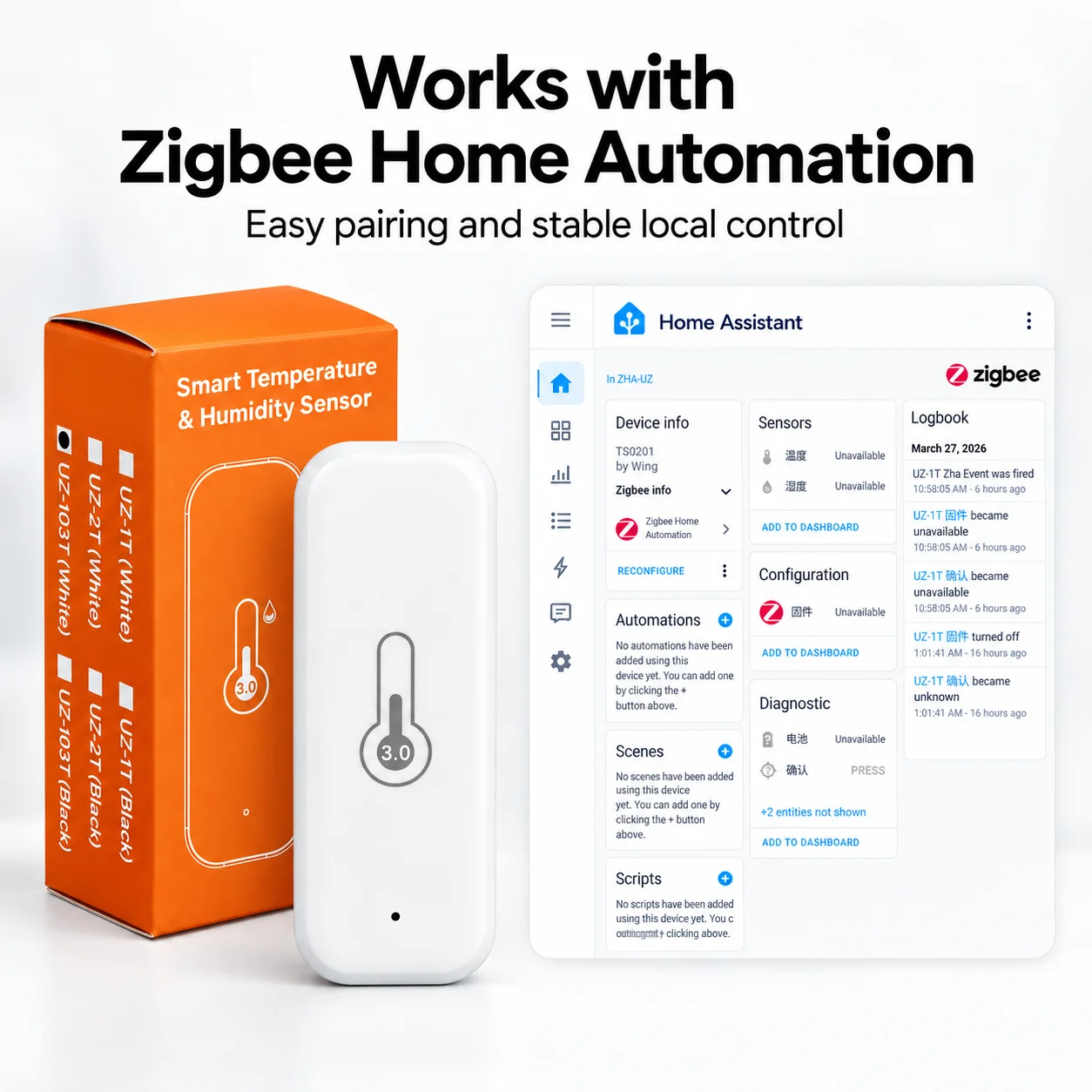 Zigbee Temperatur- und Feuchtigkeitssensor, intelligentes Innenraumthermometer und Hygrometer für Smart Home, Fernbedienung über App, kompatibel mit Yandex Z2M, Smart Life und Alexa. – Detail 7