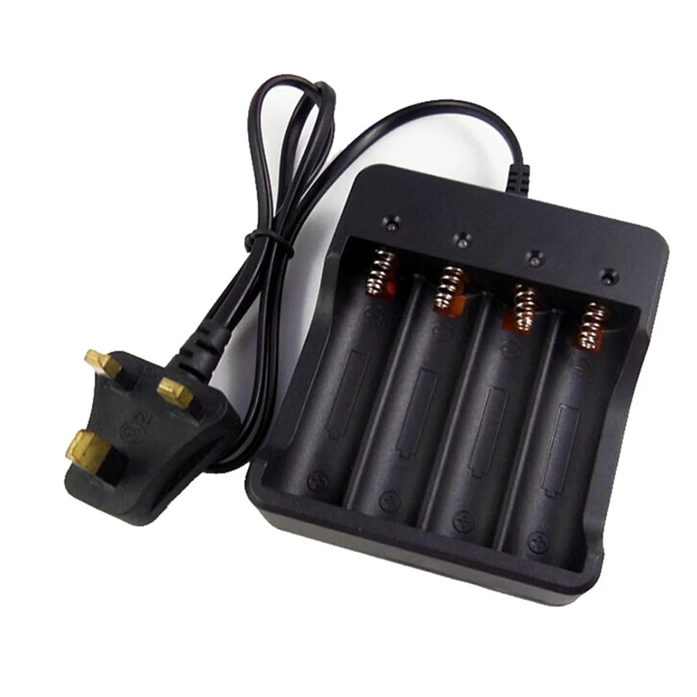 2/4 Slots 18650 Charger Li-ion Battery 4.2V Wired Charging UK Plug With Indicator Light For 18650 Batteries Charger