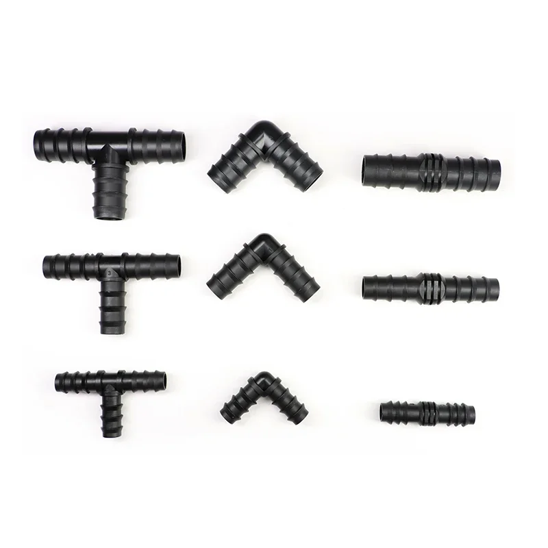 

2~50pcs Greenhouse PE Pipe 16 20 25 mm Tee Straight Elbow Plug Irrigation Pipe Fitting Micro Spray Irrigation Accessories