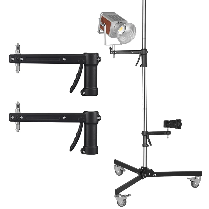 MIIAOTU 71cm-255cm AL250 Grip Light Stand 1/4 and 3/8 Screw with Wheels Folding Tripod for Studio Flash LED Light Softbox