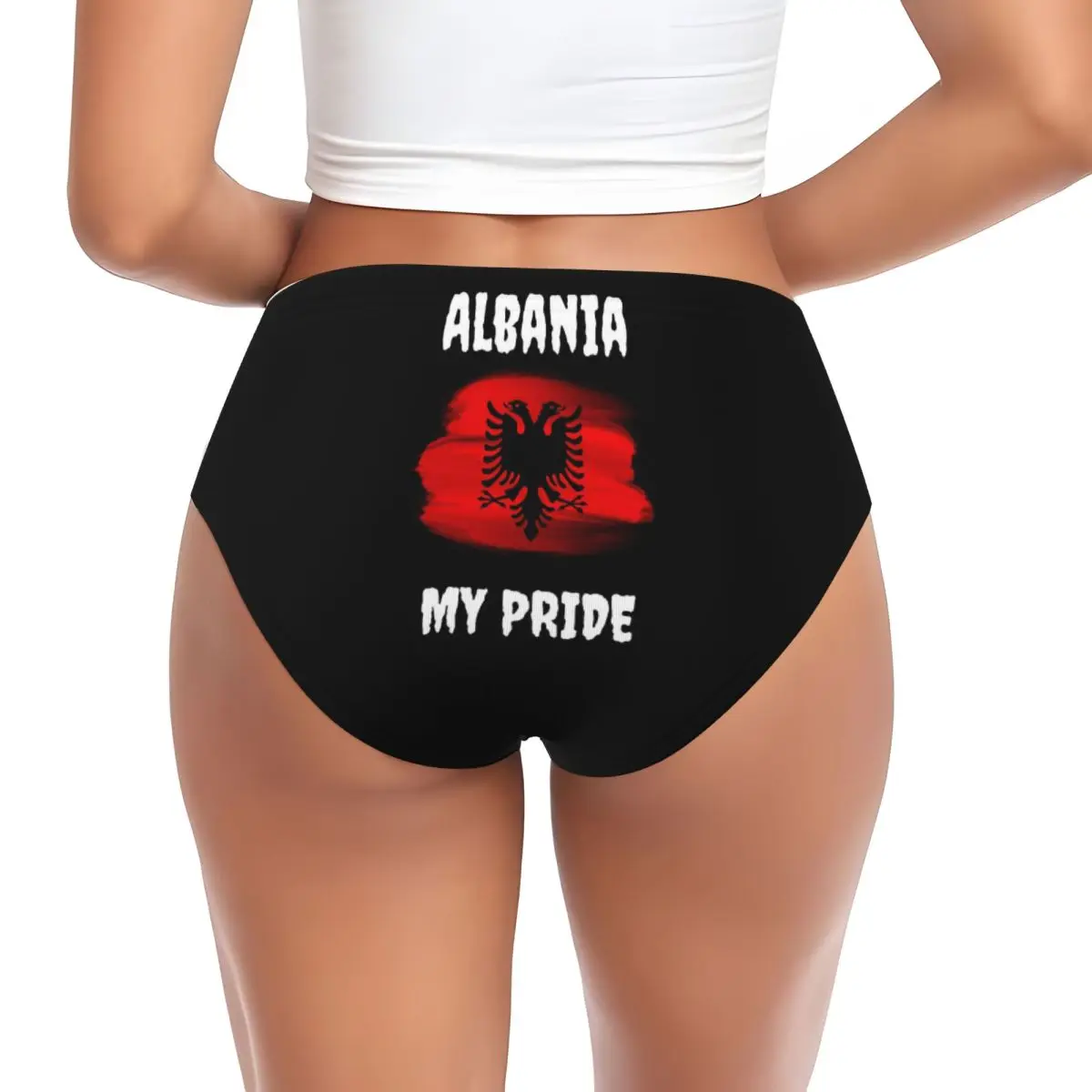 Custom Retro Albania Flag Panties Briefs Women's Comfort Briefs Underwear Breathable Female Underpants