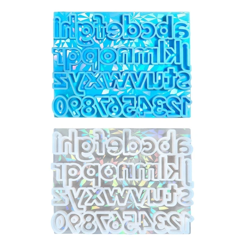 Sturdy Silicone Letter Molds With Rainbow Holographics Reflection Daily Use