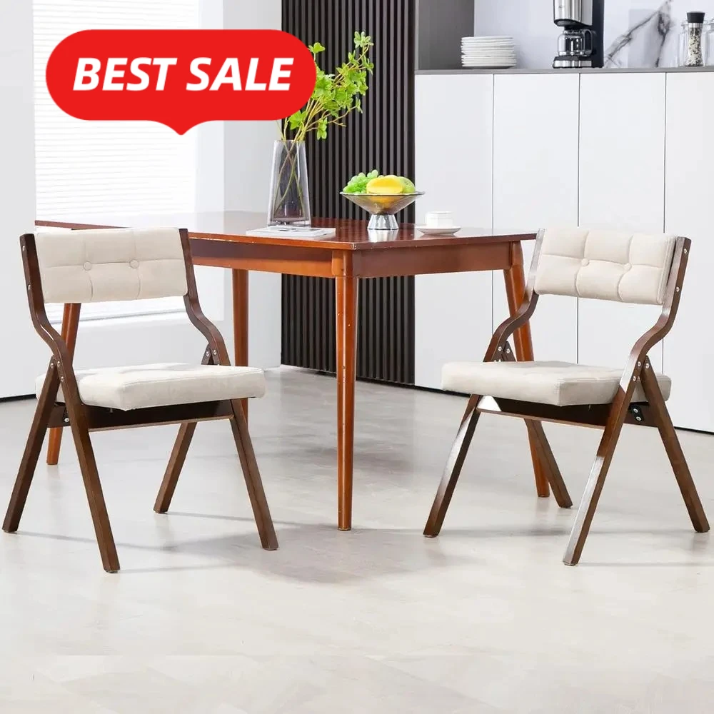 

Набор из 4 складных стульев с мягкими сиденьями, деревянные портативные стулья для кухни, офиса, свадеб и вечеринок, цвет кэмел