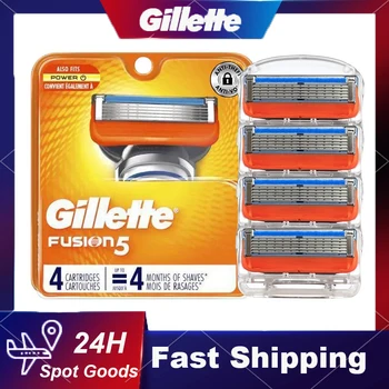 Gillette Fusion 5 Razor Blade Safe Manual Shaving Razor Heads for Men Face Hair Removal Replacement Razor Blade Refills Original